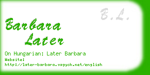 barbara later business card